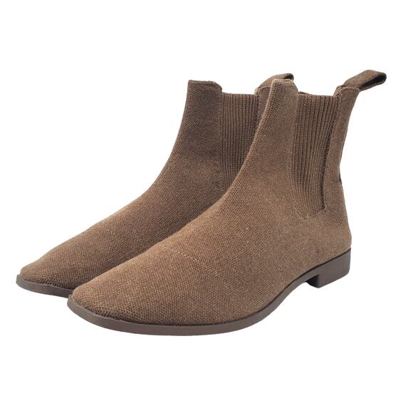 Vivaia Square Toe Chelsea Pull On Ankle Boots Brown Sustainable Size 37 US 6.5 - Picture 9 of 9